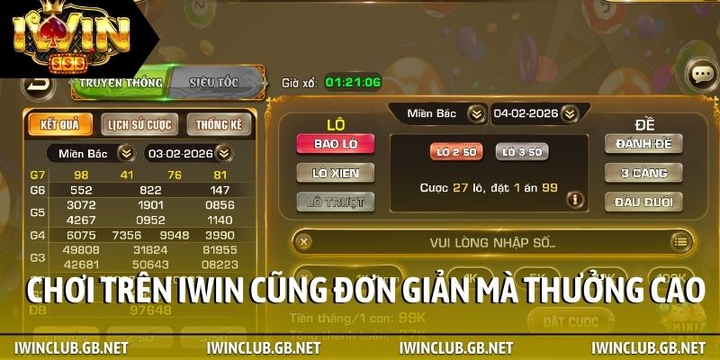 Chơi trên iWin cũng đơn giản mà thưởng cao